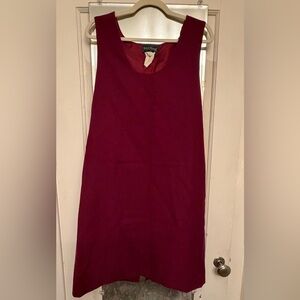 Vintage Harvé Bernard Burgundy Wool Sheath Jumper Dress | Pockets | 14